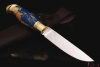Нож "Фин" 95х18, рукоять кап клена (синий). 